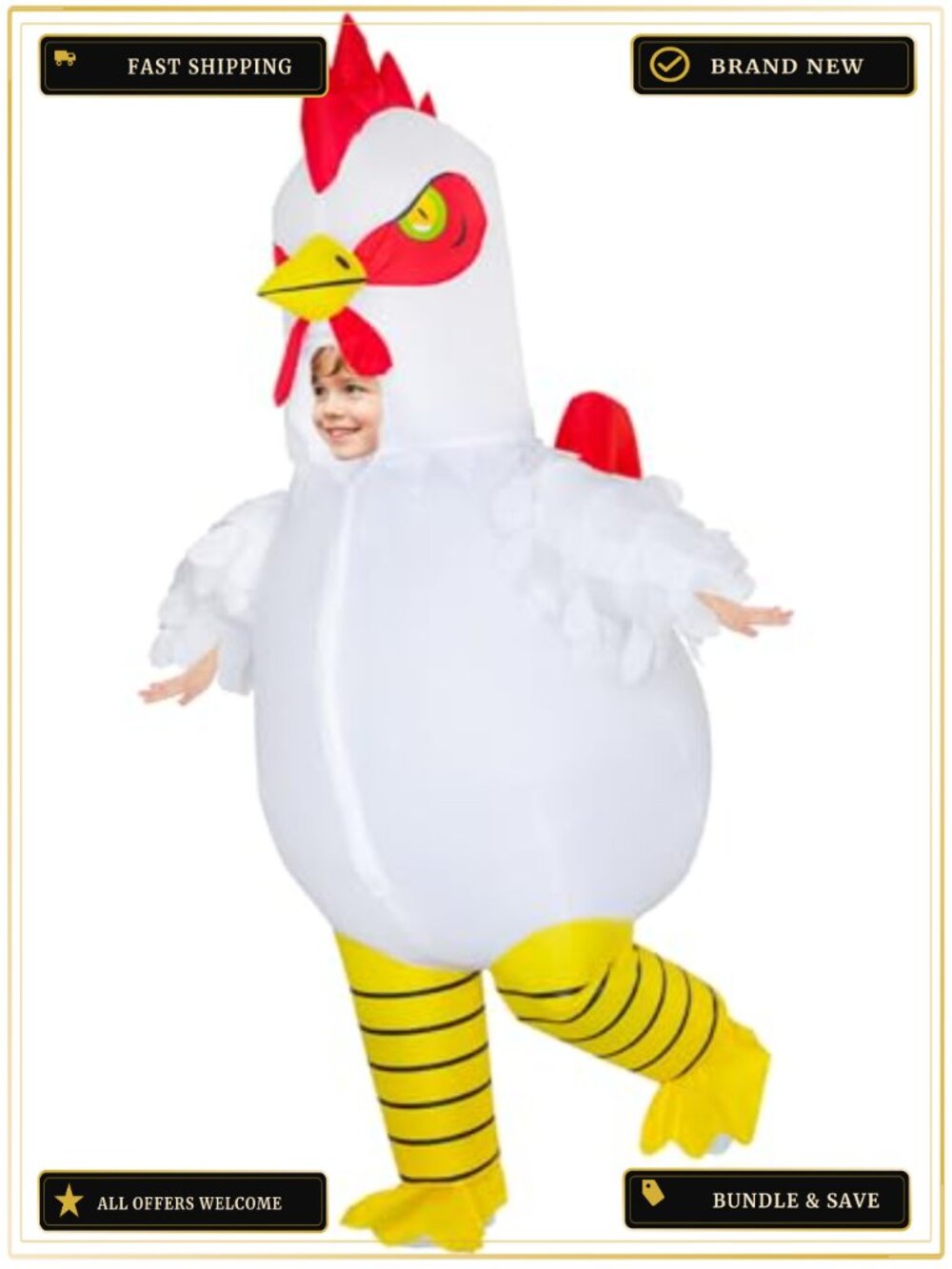 Kids Inflatable Chicken Costume Blow Up Halloween Cosplay Party